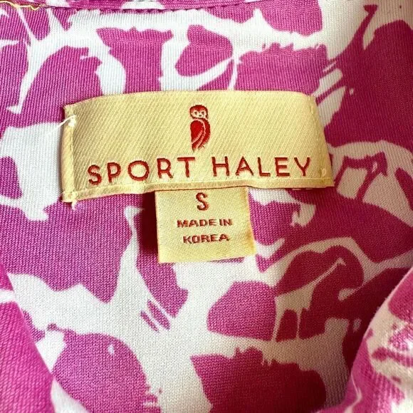 NWOT Sport Haley Women’s Pink Print 1/4 Zip Collared Sports Long Sleeve Top